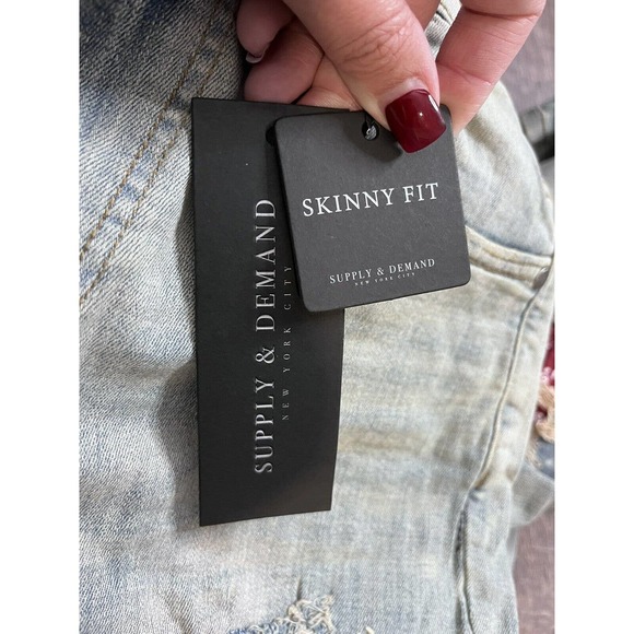 Supply an Demand Mens Jeans Size 34 Light Wash Distressed O5 - Picture 4 of 8